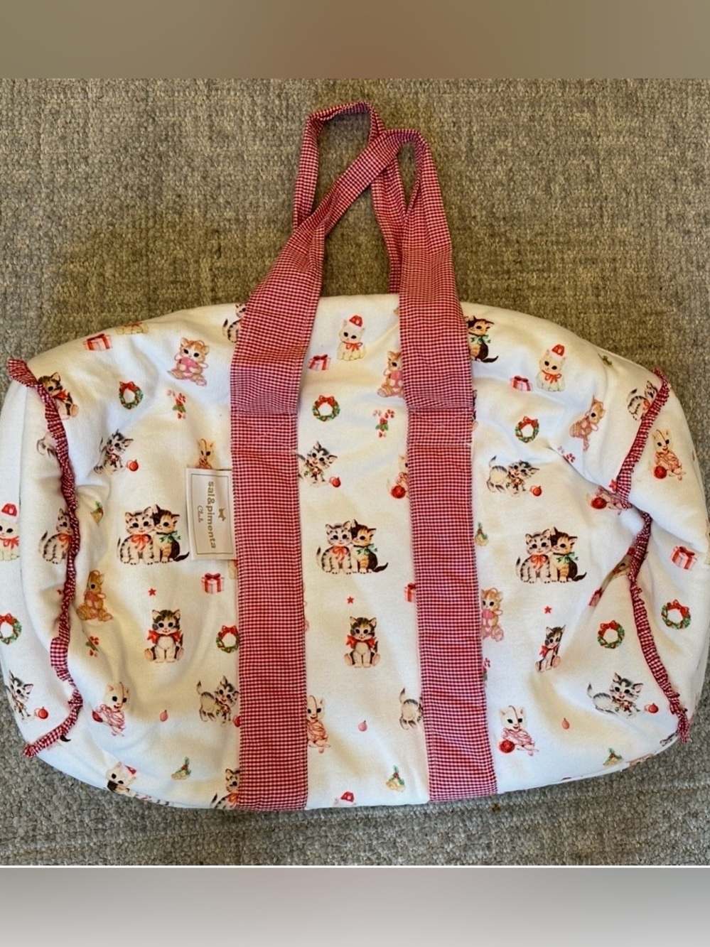 NWOT Sal & Pimenta holiday kitty overnight bag